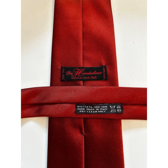 Vintage Hemden-Bauer Silk Necktie in Solid rust red Made in Italy 57x3.5” - Picture 3 of 5